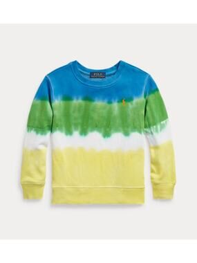 Polo Ralph Lauren Boys XL Dip-Dye Sweatshirt Blue Yellow Ombre Tie Dye Retro